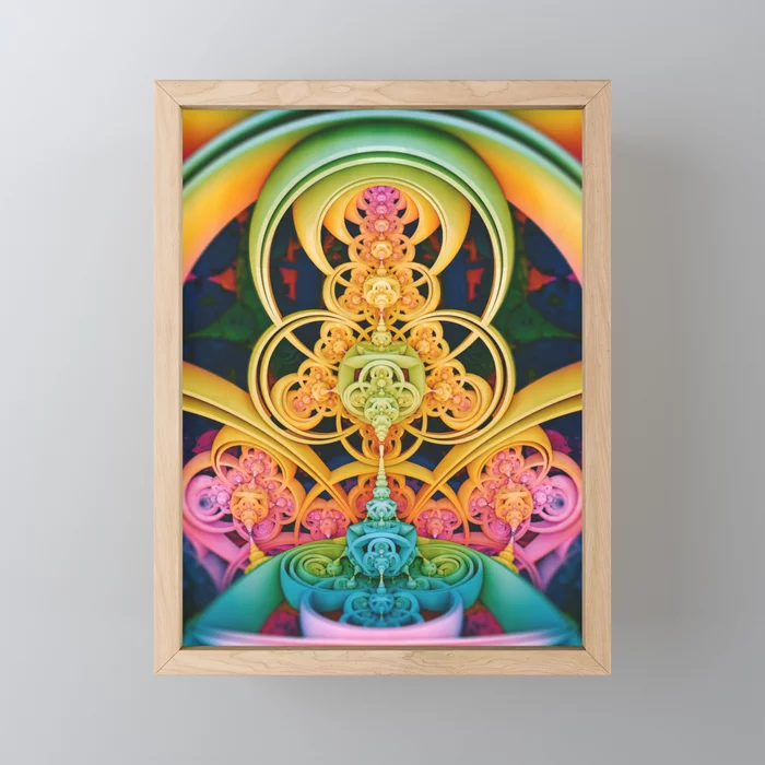 Time Shell III. Colorful Abstract Render Framed Mini Art Print