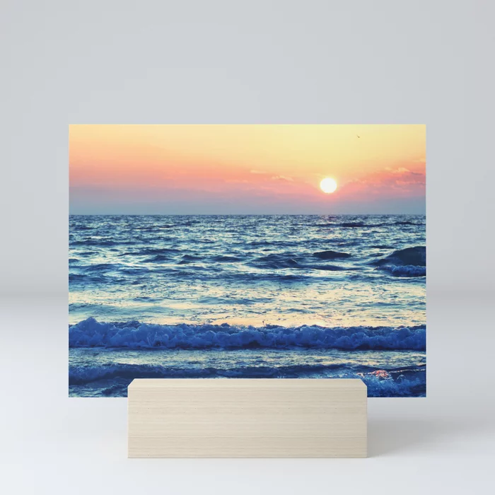 Sunset Beach. Photograph Mini Art Print
by lovefi 
