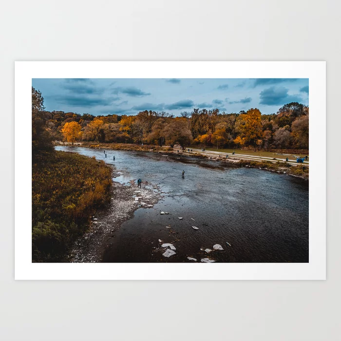 Shallow River Landscape Photograph Art Print
by lovefi 